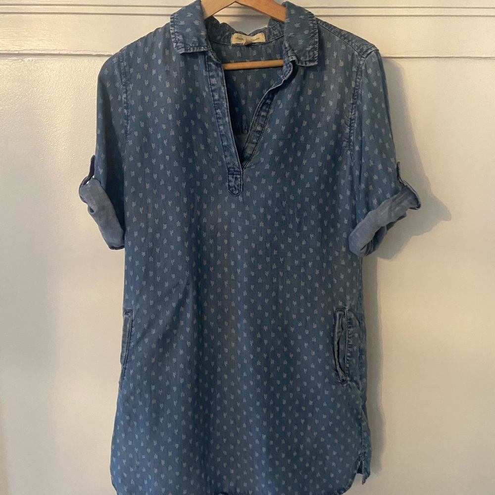 Cloth & Stone Blue Casual Half Button Down dress